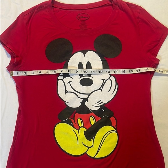 Disney Red Graphic Mickey Mouse Fitted Short Sleeve Tee - Picture 3 of 6